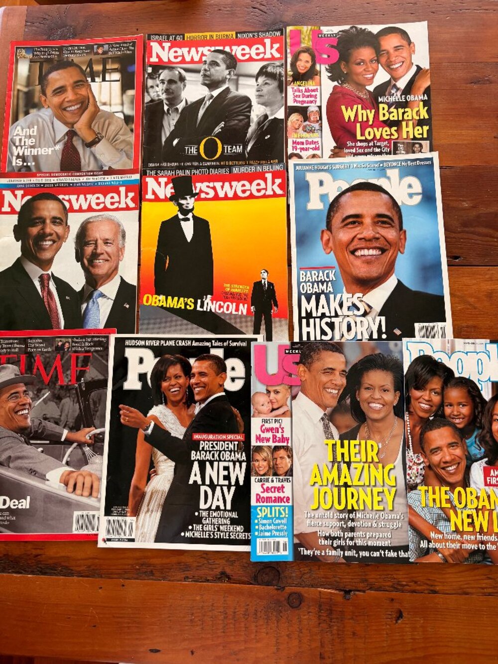 10 VINTAGE - COLLECTIBLE/LIKE NEW  OBAMA ELECTION MAGAZINES